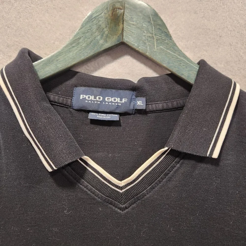 Polo Golf Ralph Lauren Men's XL Golf Polo Shirt Black‎ 100% Pima Cotton